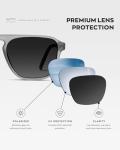 WearMe Pro Polarized Aviator One-Bridge Modern Square Mens Sunglasses (Moon Rock Grey/Black Lens)