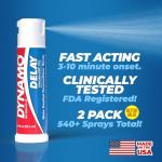 Dynamo Delay Desensitizing Spray for Men to Help You Last Longer in Bed - Reduces Oversensitivity, Prolong Climax for Him, Metered Dose, 0.75 Fl Oz (2 Pack)
