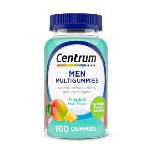 Centrum Men's Multivitamin Gummies, Immune, Energy, Healthy Appearance Support, 100 Count, 50 Day Supply