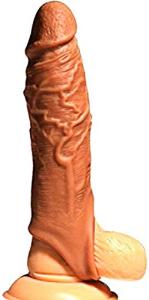 Super New Soft Silicone Sleeve Extension Sheath Extender 35% Girth Enhancer for Men Male Enhancement Extension Sleeve (Brown, 8 in)