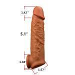 Super New Soft Silicone Sleeve Extension Sheath Extender 35% Girth Enhancer for Men Male Enhancement Extension Sleeve (Brown, 8 in)