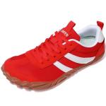 UBFEN Men Women Barefoot Shoes Minimalist Running Walking Sneakers Casual Sports Tennis Zero Drop Shoes for Hiking Gym Athletic Red 8.5 Women/6.5 Men