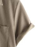AOTIK Mens Button Down Short Sleeve Shirts Casual Waffle Summer Shirts Beach Vacation Shirt X-Large Tan