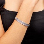 Men's Silver Open Cuff Bangle - Solid 925 Sterling