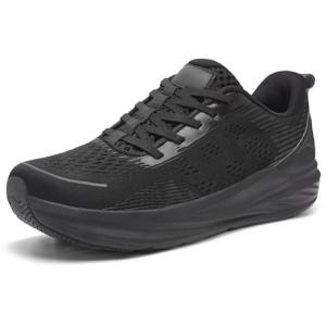 Scurtain Men's Slip On Walking Shoes Cushioning Hands Free Non Slip Comfortable Workout Running Tennis Gym Athletic ActiveBreeze Fashion Sneakers Black 9.5