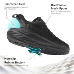 Scurtain Men's Slip On Walking Shoes Cushioning Hands Free Non Slip Comfortable Workout Running Tennis Gym Athletic ActiveBreeze Fashion Sneakers Black 9.5