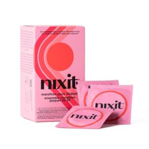 nixit Condoms | Ultra-Thin & Lubricated | No UTI Causing Chemical Irritants | Free from Toxins, Parabens, Spermicide, Glycerin & Fragrances | Vegan-Friendly Latex | 53mm Wide, 190mm Long (24 Count)