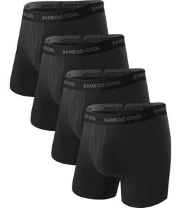 BAMBOO COOL Men's Ultra Breathable Underwear,No Riding Up Boxer Briefs with ComfortFlexible Waistband,Multipack
