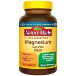 Nature Made Magnesium Glycinate 200 mg per Serving, Magnesium Supplement for Muscle, Heart, Nerve and Bone Support, 60 Magnesium Bisglycinate Capsules, 30 Day Supply