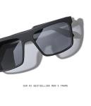 QUAY - Mens Sunglasses, Polarized Square Lenses with UV Protection, Oversized Sunglasses (Let It Run, Matte Black)