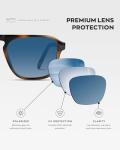 WearMe Pro Polarized Aviator One-Bridge Modern Square Mens Sunglasses (Tortoise Brown/Blue Gradient Lens)