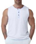 Susclude Gym Tank Tops for Men Casual Acid Wash Cotton Shirts Summer Sleeveless Track Gym Running Relaxed Fit Top White