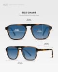 WearMe Pro Polarized Aviator One-Bridge Modern Square Mens Sunglasses (Tortoise Brown/Blue Gradient Lens)