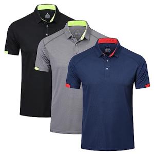 Men's 3-Pack Lightweight Quick-Dry Polo Shirts