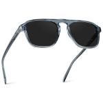 WearMe Pro Polarized Aviator One-Bridge Modern Square Mens Sunglasses (Denim Blue/Black Lens)