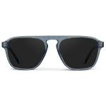 WearMe Pro Polarized Aviator One-Bridge Modern Square Mens Sunglasses (Denim Blue/Black Lens)