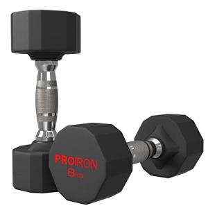 PROIRON 8kg Rubber Dumbbells for Home Gym