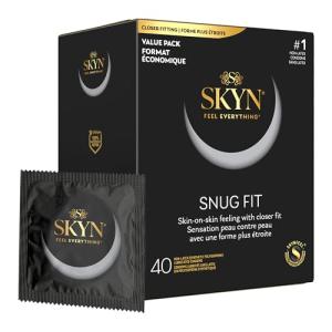SKYN Snug Fit Lubricated Latex-Free Closer Fit Condoms, 40 Count