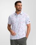 Obla Mens Golf Polo Shirts Short Sleeve Dry Fit Performance Moisture Wicking Casual Print Collared Golf Shirts for Men(White Colored Dots_L)