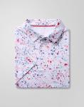 Obla Mens Golf Polo Shirts Short Sleeve Dry Fit Performance Moisture Wicking Casual Print Collared Golf Shirts for Men(White Colored Dots_L)