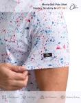 Obla Mens Golf Polo Shirts Short Sleeve Dry Fit Performance Moisture Wicking Casual Print Collared Golf Shirts for Men(White Colored Dots_L)