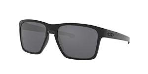 Oakley Men's OO9341 Sliver XL Rectangular Sunglasses, Polished Black/Black Iridium, 57 mm