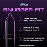 Lifestyles Snugger Fit Natural Rubber and Lubricated Latex Condoms Value Pack, 100 Count