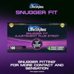 Lifestyles Snugger Fit Natural Rubber and Lubricated Latex Condoms Value Pack, 100 Count