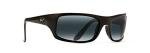 Maui Jim Men's & Women's Peahi Polarized Rectangle Sunglasses, Gloss Black/Neutral Grey Polarized, Medium Fit