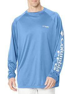 Columbia Men's PFG Terminal Tackle Long Sleeve Fishing Shirt, White Cap/White Logo, X-Large