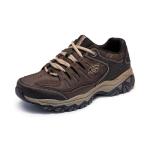 Skechers Men's Afterburn M. Fit Fashion Sneakers – Leather Upper, Memory Foam Insole, Rubber Outsole, Brown/Taupe, 13 X-Wide