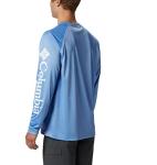 Columbia Men's PFG Terminal Tackle Long Sleeve Fishing Shirt, White Cap/White Logo, X-Large