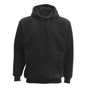 Basic Black Pullover Hoodie for Men and Unisex