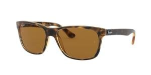 Ray-Ban Mens RB4181 Square Sunglasses, Light Havana/Polarized Brown, 57 mm