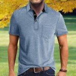 Men's Classic Short Sleeve Polo Shirt - Blue