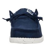 HEYDUDE Men's Wally Stretch Canvas Navy Size 8 | Men's Shoes | Men Slip-on Loafers | Comfortable & Light-Weight