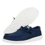 HEYDUDE Men's Wally Stretch Canvas Navy Size 8 | Men's Shoes | Men Slip-on Loafers | Comfortable & Light-Weight