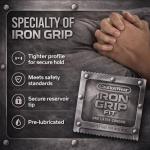 Caution Wear Iron Grip Condoms – 100 Pack, Snug Tighter Fit Latex Condoms for Men, Lubricated, Secure Fit, Individually Wrapped Bulk Value Pack