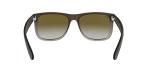 Ray-Ban Unisex RB4165 Justin Rectangular Sunglasses, Rubber Brown On Grey/Light Grey Gradient Green, 51 mm