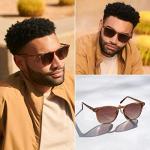 WearMe Pro WMP Eyewear - Men's Polarized Modern Rounded Square Sunglasses