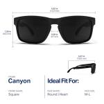 Blenders Eyewear Canyon – Polarized Sunglasses – Active Style, Durable Frame – 100% UV Protection – For Men – Black Tundra