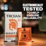 Trojan G.O.A.T. Latex-Free Lubricated Condoms for Men, Patent Pending Ultra Flex Non-Latex Material, Soft, Strong, Odorless & Colorless, 10 Count