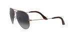 Ray-Ban Unisex Rb3025 Classic Aviator Sunglasses, Copper/Polarized Blue Gradient Grey, 58 mm
