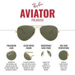 Ray-Ban Unisex Rb3025 Classic Aviator Sunglasses, Copper/Polarized Blue Gradient Grey, 58 mm