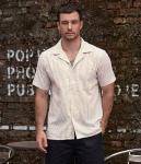 VATPAVE Mens Striped Summer Shirt Casual Button Down Short Sleeve Beach Shirts Cotton Shirts for Men X-Large Khaki