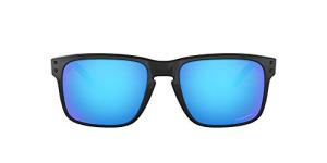 Oakley Mens OO9102 Holbrook Square Sunglasses,Polished Black/Prizm Sapphire,57mm