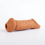 WOHUTAR ㅤNew Hollow Reusable Sleeves Girth 8237 for Men Extender Enlarger Extension Cook Enhancer Ball Stretch Sleeve Girth Best Gift -1020/Brown
