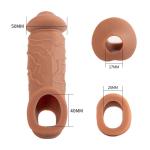 WOHUTAR ㅤNew Hollow Reusable Sleeves Girth 8237 for Men Extender Enlarger Extension Cook Enhancer Ball Stretch Sleeve Girth Best Gift -1020/Brown