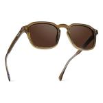 WearMe Pro Men's Polarized Square Sunglasses – Wide Fit, Retro Style, UV400, Lightweight Frame for Driving & Daily Wear (Crystal Verde/Dark Brown Lens)