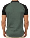 whox Mens Henley Shirts Short Sleeve Casual T-Shirts Cotton Basic Lightweight Summer Tops with Button Green Black